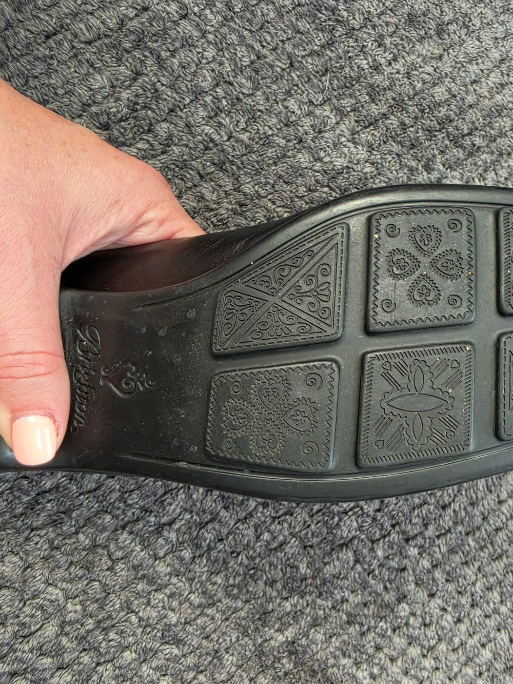 Brighton Black Croc-Embossed Leather Tassel Slip-On Loafers
